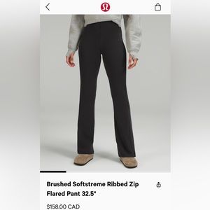 Lululemon Brushed Softstreme Ribbed Zip Pant